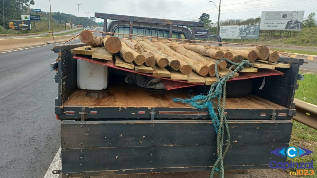 PRF apreende meia tonelada de agrotóxico contrabandeado escondido sob toras de madeira no Oeste catarinense