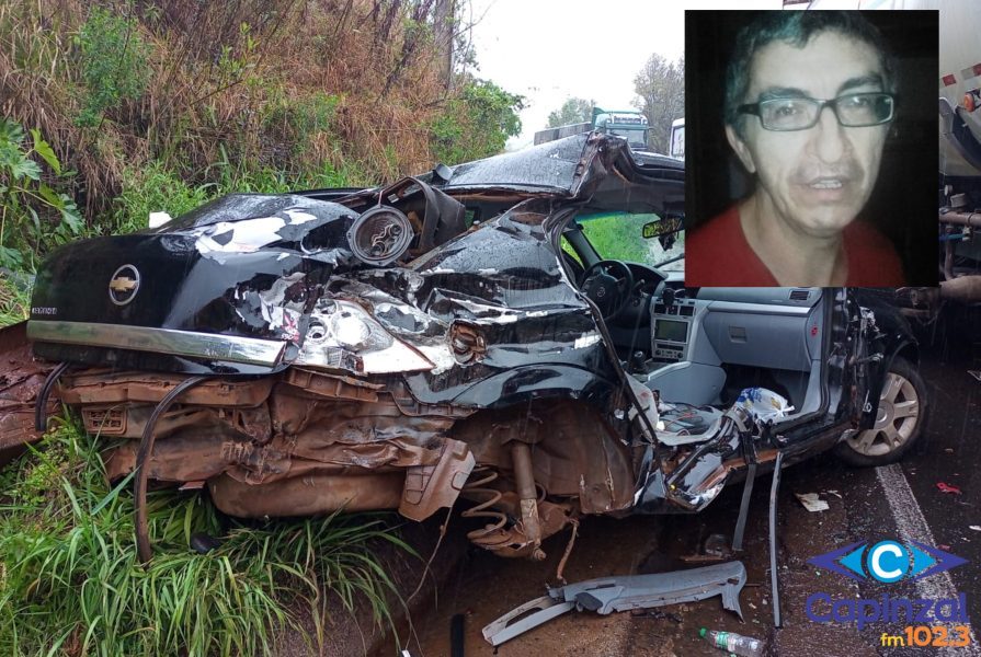 Colisão entre carro e caminhão  deixa uma pessoa morta e  duas feridas na SC-155