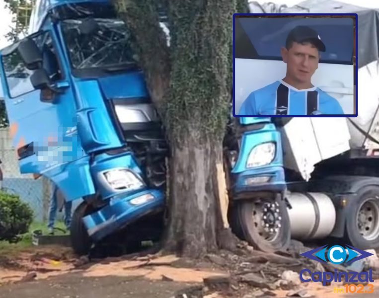 Caminhoneiro de Capinzal morre após sofrer mal súbito e colidir contra árvore no Paraná