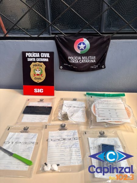 Operação conjunta entre Polícia Militar e Polícia Civil prende homem por tráfico de drogas em Capinzal