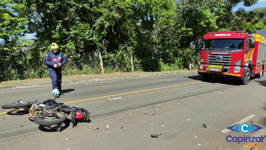 Motociclista fica ferido em acidente no acesso ao loteamento Nova Capinzal