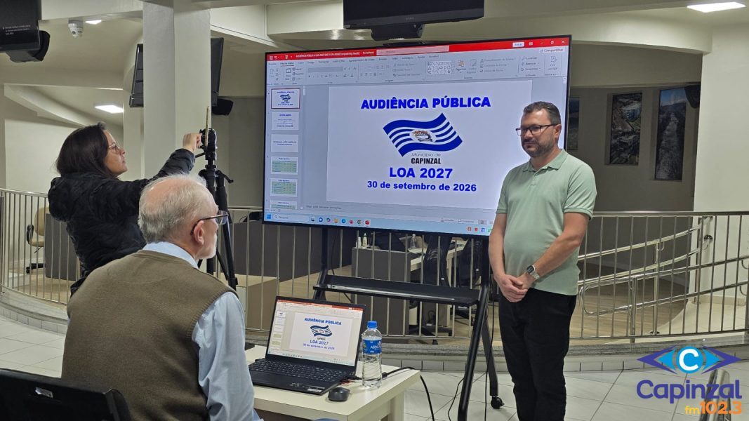 Capinzal prevê orçamento de R$ 238 milhões para 2027 durante audiência pública da LOA