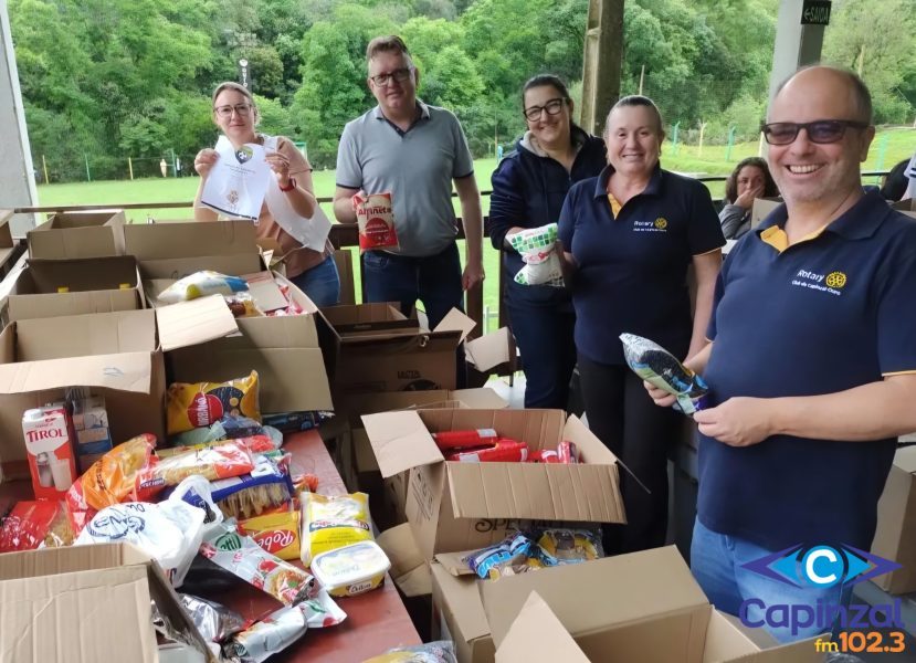 Parceria entre o Esporte Clube Beija-Flor e o Rotary Club Capinzal e Ouro arrecada 640 kg de alimentos em evento esportivo