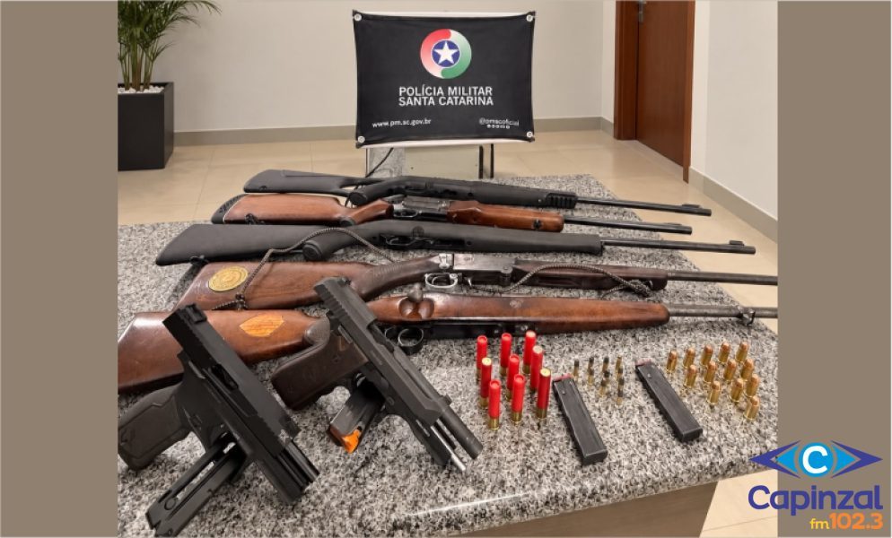 Homem é preso por ameaças e posse de sete armas de fogo em Campos Novos