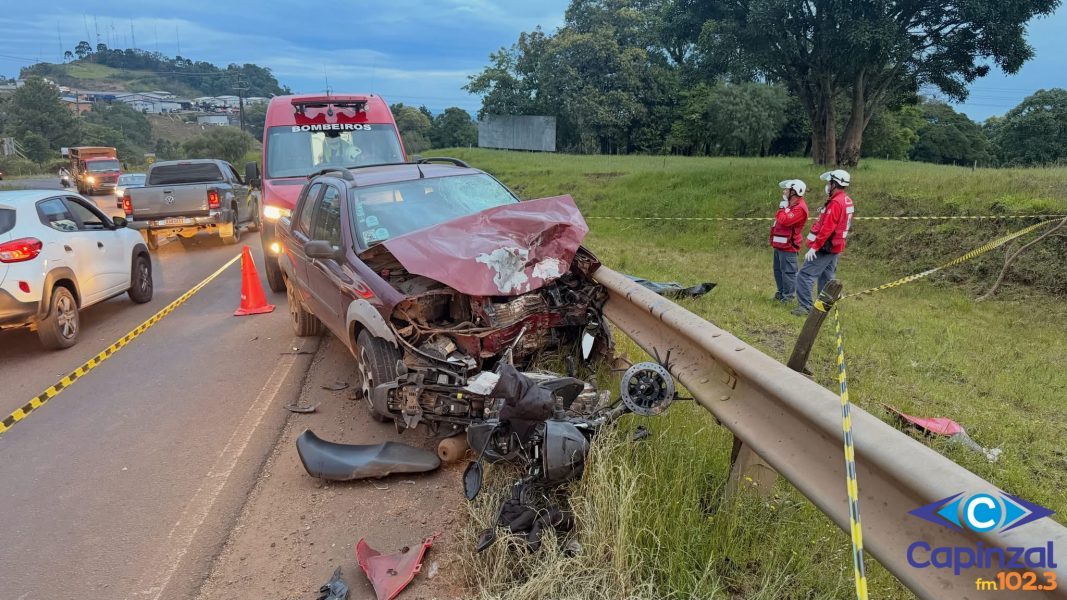 Jovem de 25 anos morre em grave colisão entre moto e carro em Concórdia