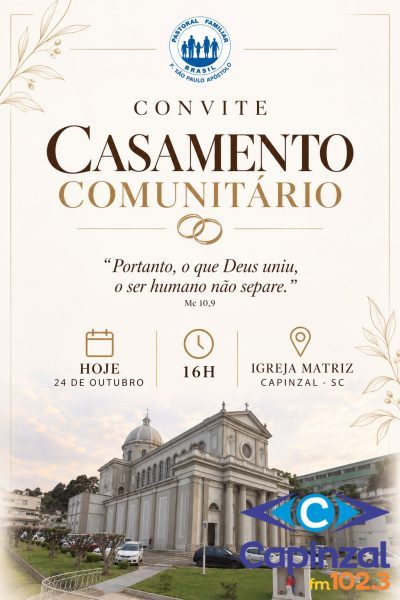Igreja Matriz São Paulo Apóstolo realiza Casamento Comunitário neste sábado
