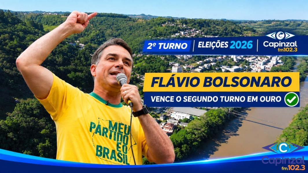 OURO: Flávio Bolsonaro tem 74,11% dos votos em apuração     paralela da Capinzal FM