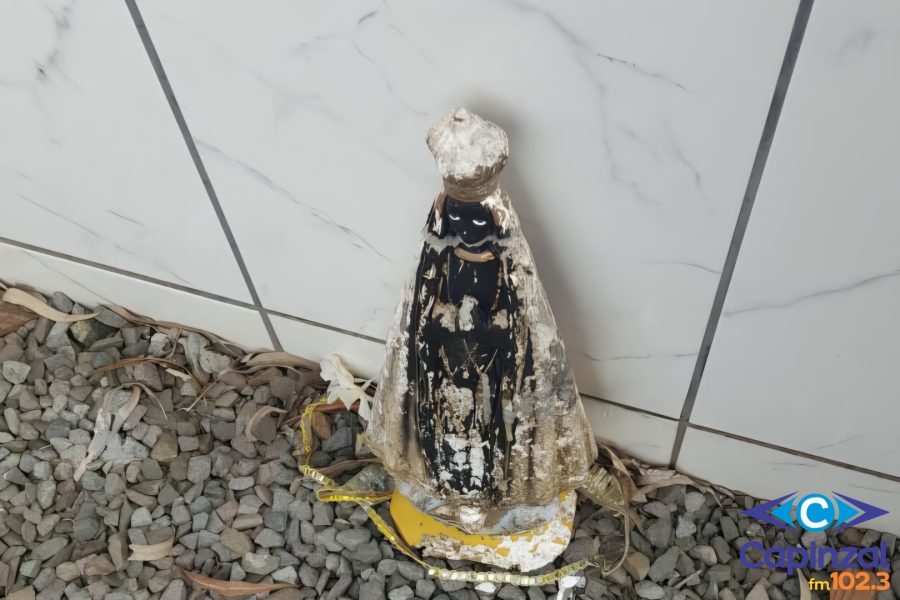 Imagem de Nossa Senhora Aparecida furtada de capelinha em cemitério de Capinzal é devolvida após repercussão na Capinzal FM